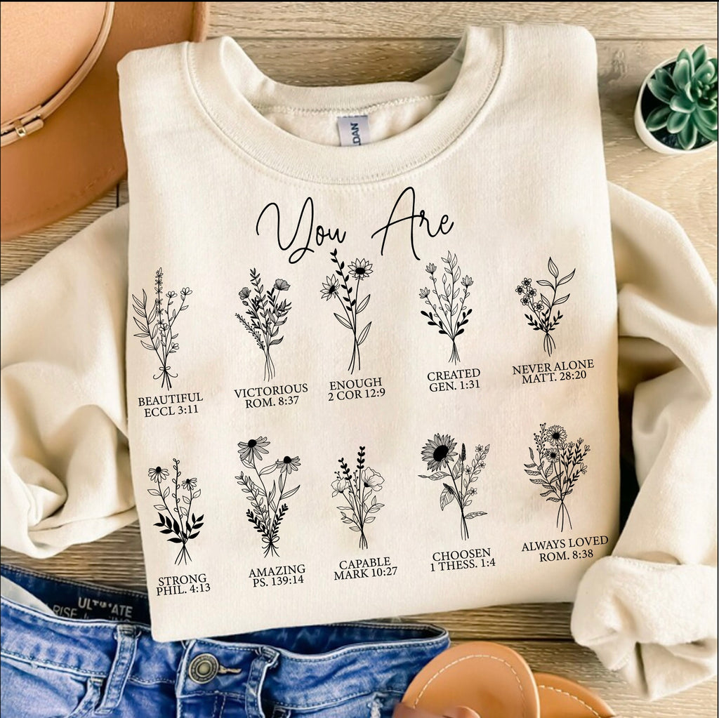 YOU ARE BIBLE VERSE FLOWERS