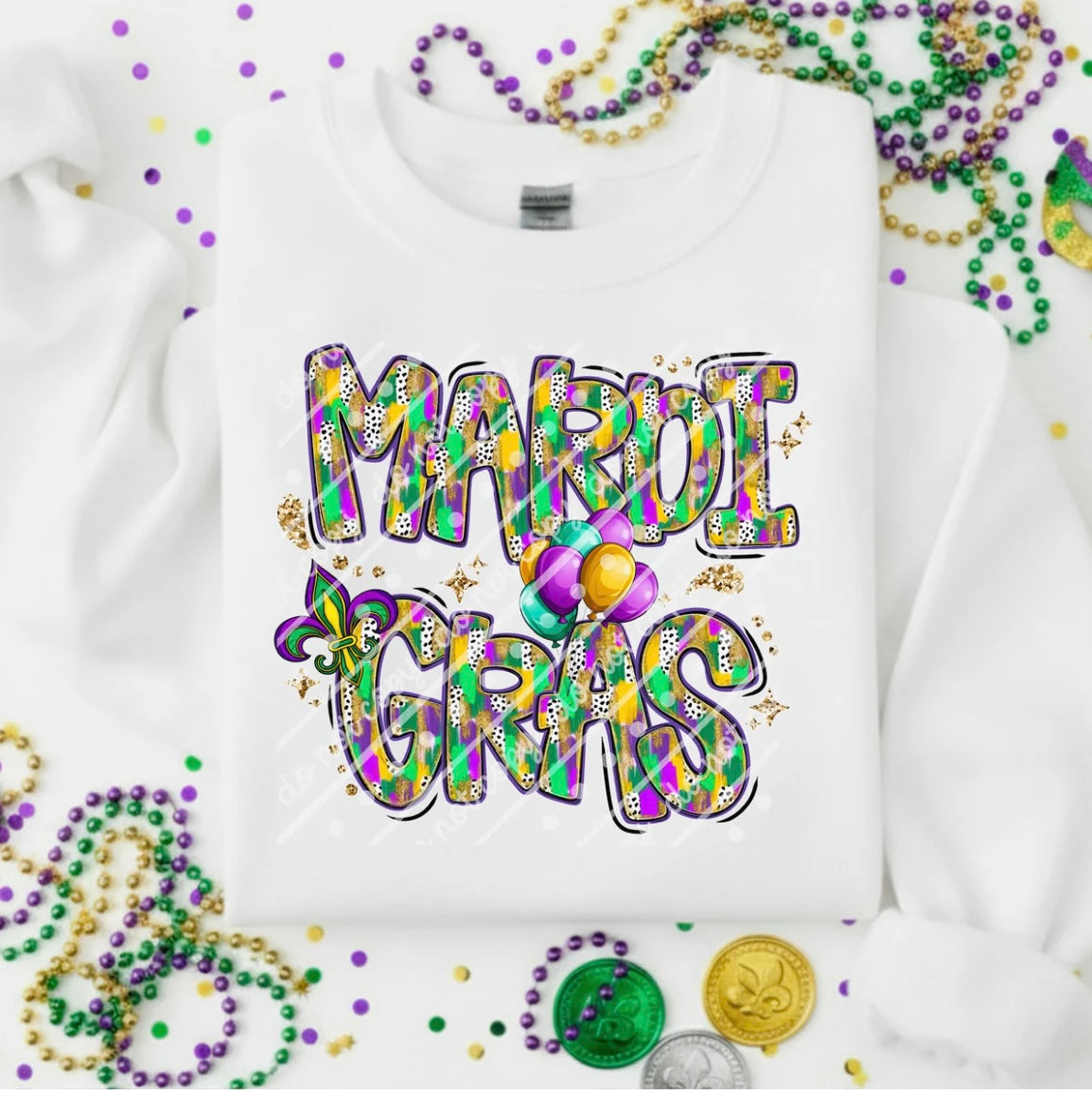 MARDI GRAS BRUSHSTROKES