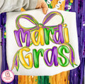 BRUSHSTROKE MARDI GRAS BOW