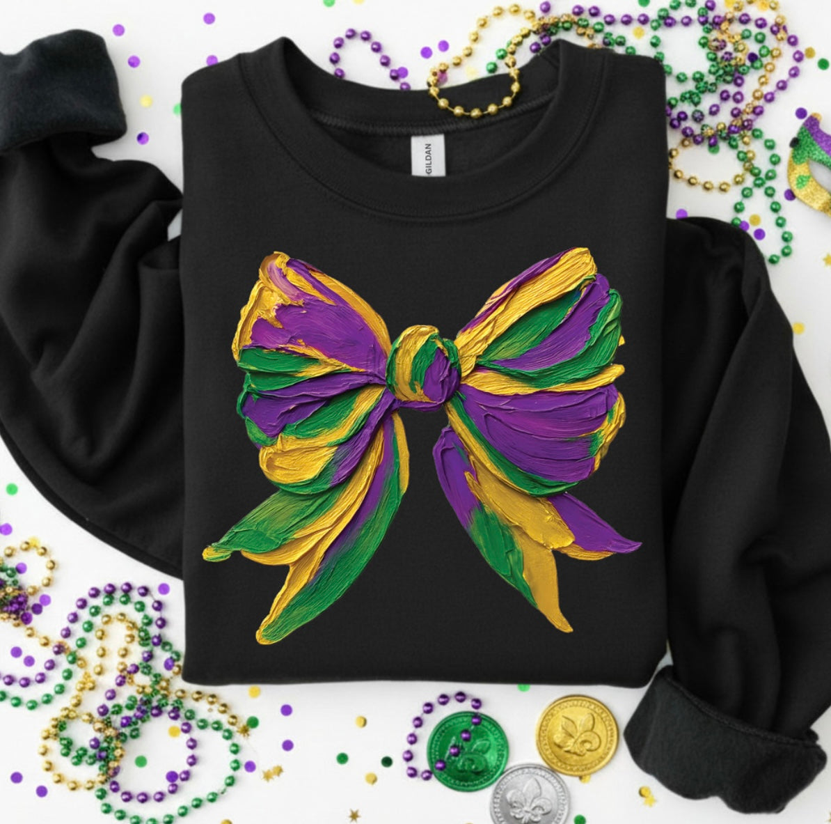 FAUX PAINTED MARDI GRAS BOW