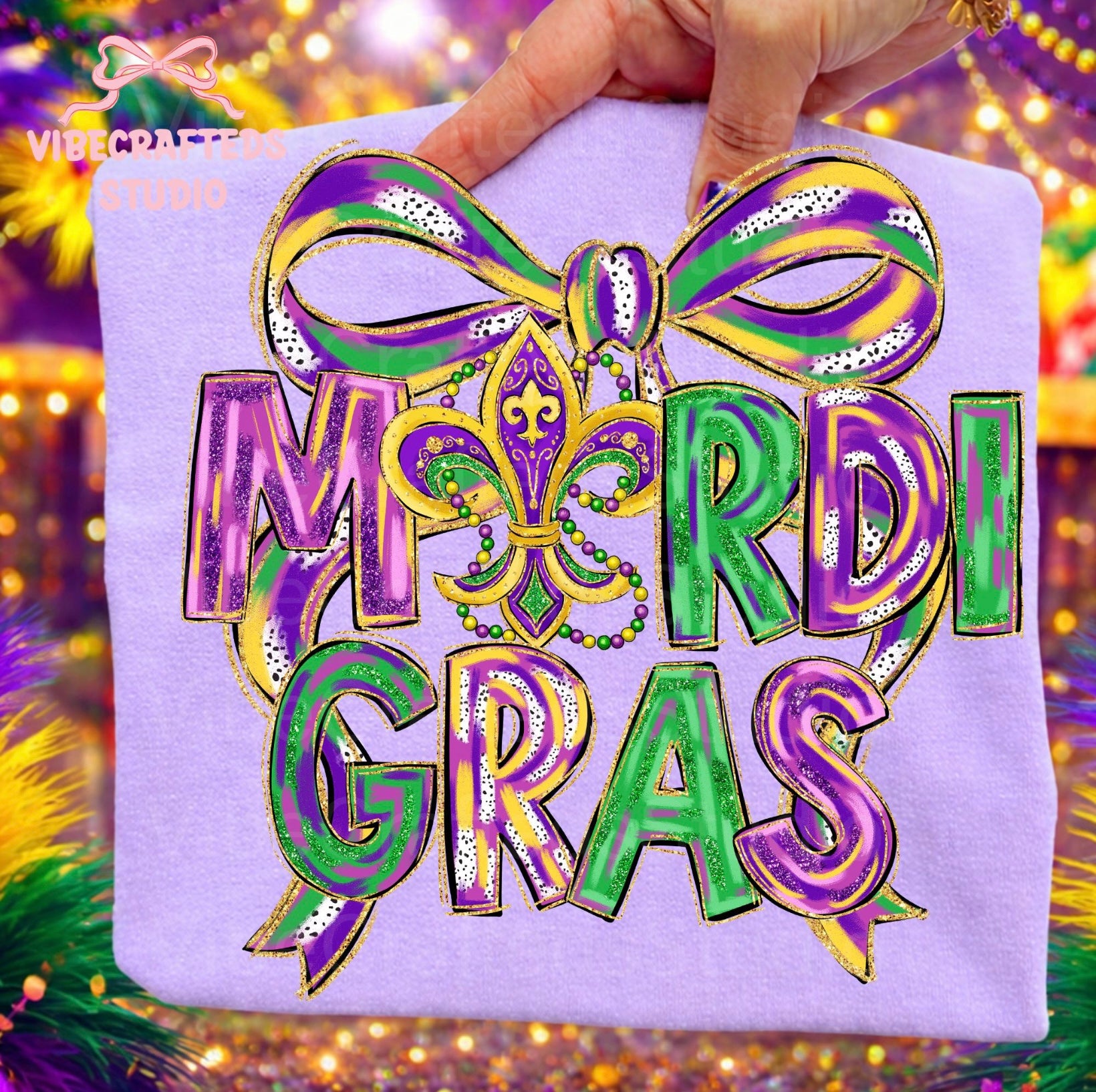 BRUSHSTROKE MARDI GRAS DOODLE