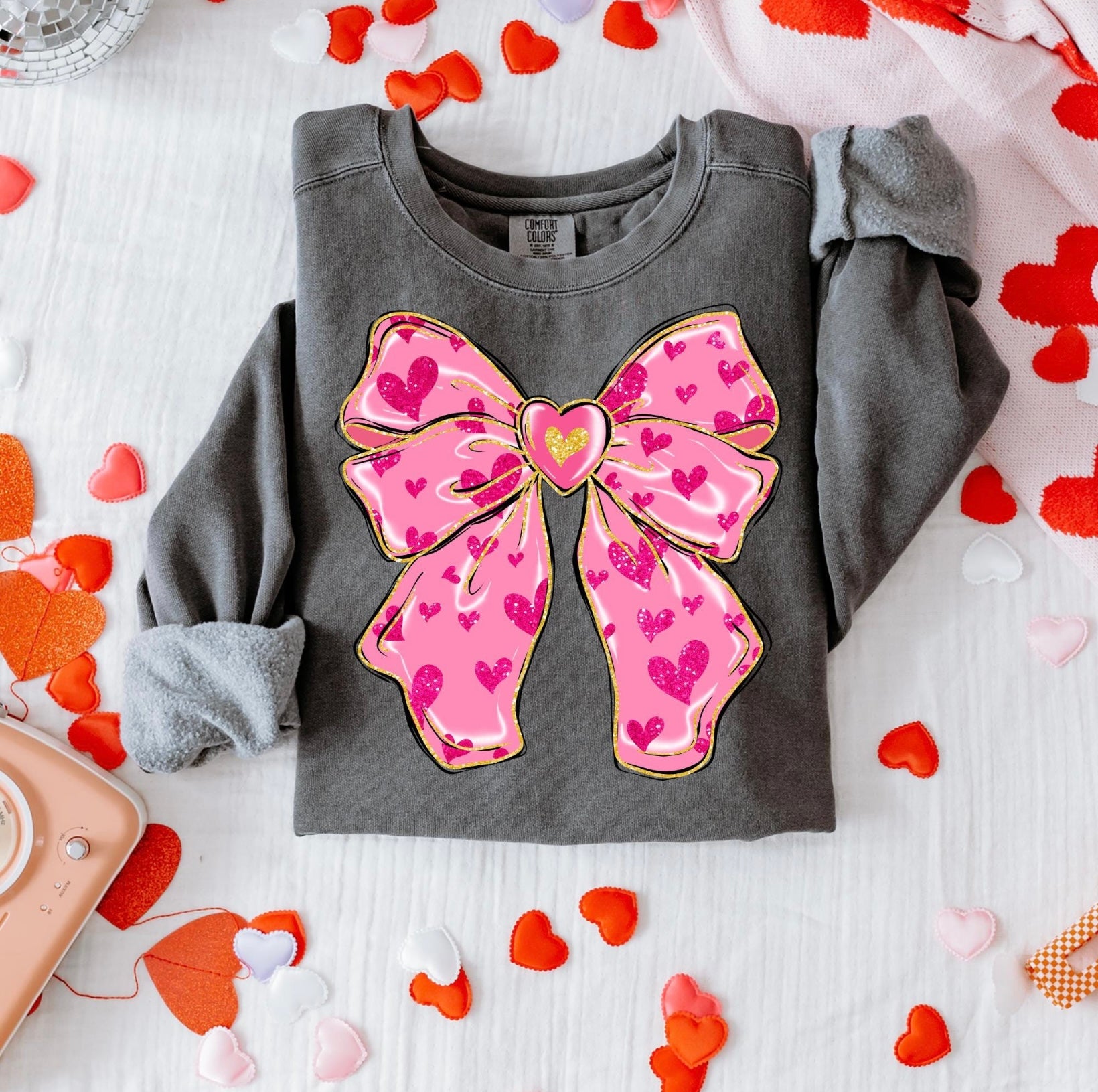 VALENTINES COQUETTE HEART BOW