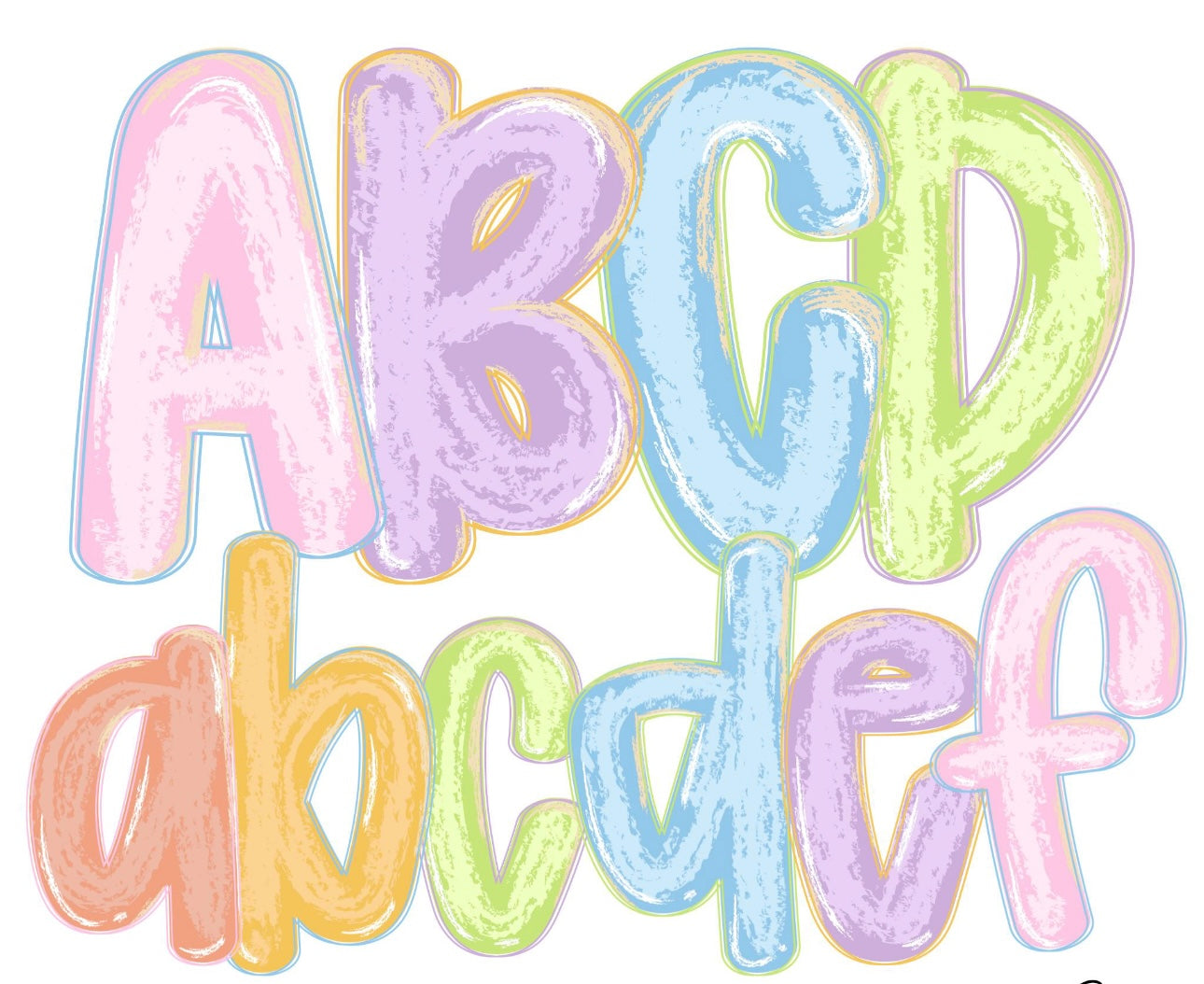 BRUSH STROKE EASTER ALPHA CUSTOM