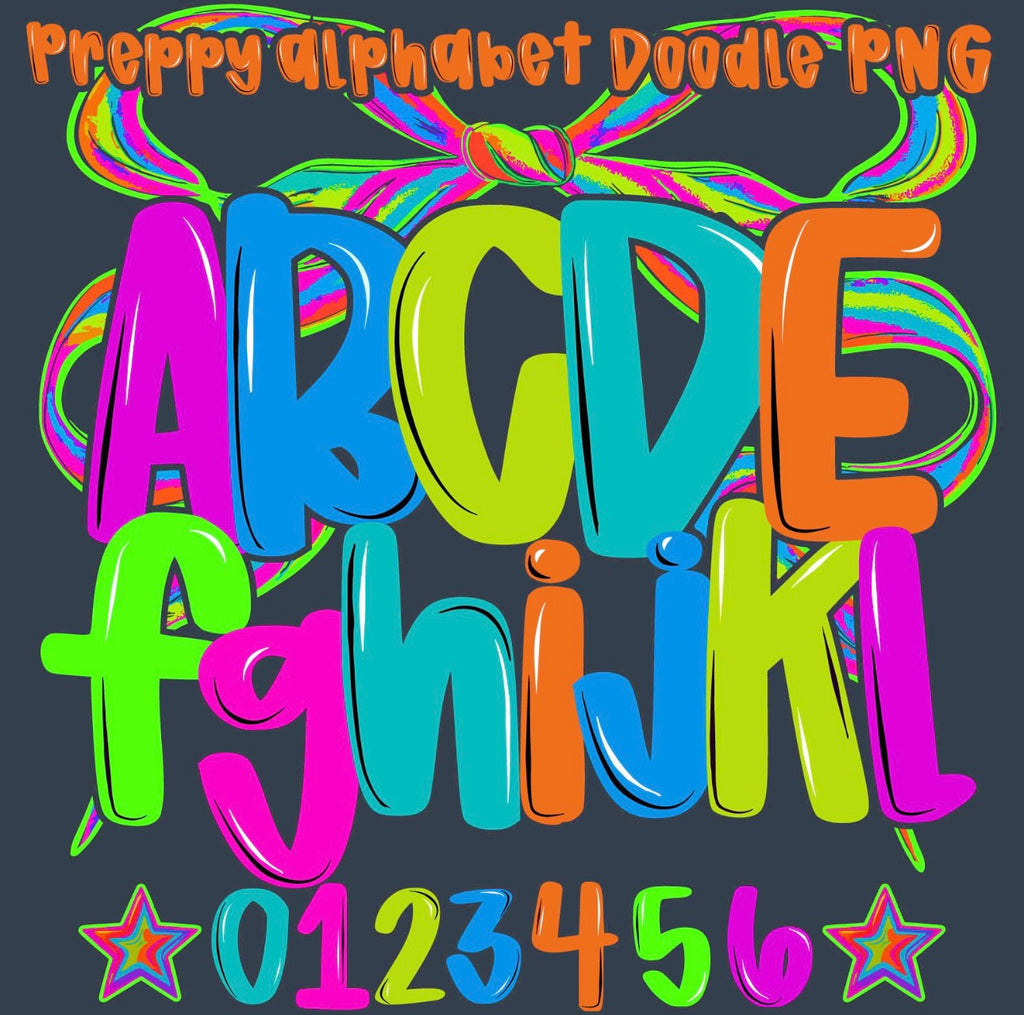 NEON PREPPY DOODLE ALPHA CUSTOM
