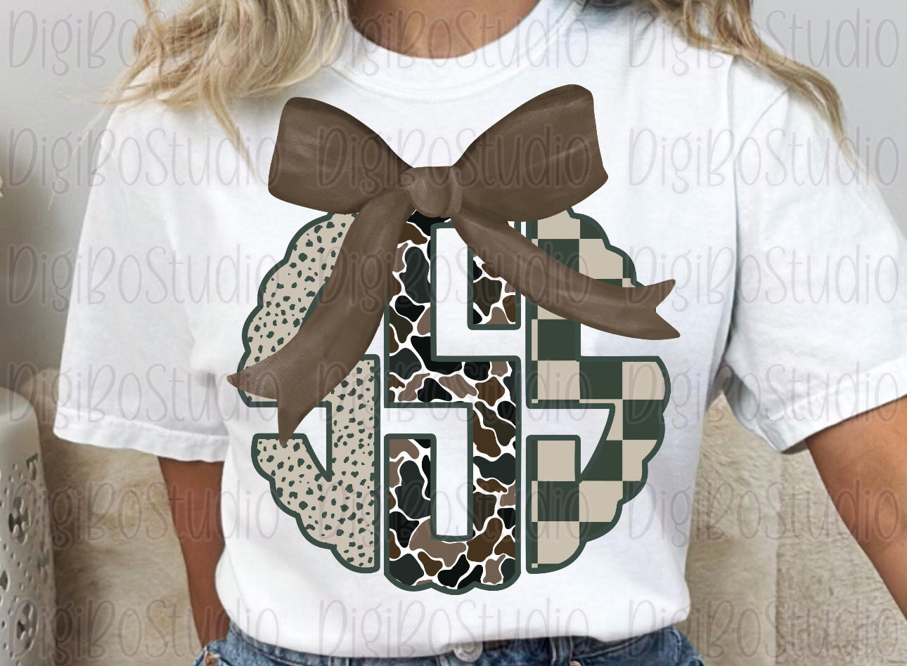 TRENDY SCALLOPED CAMO MONOGRAM