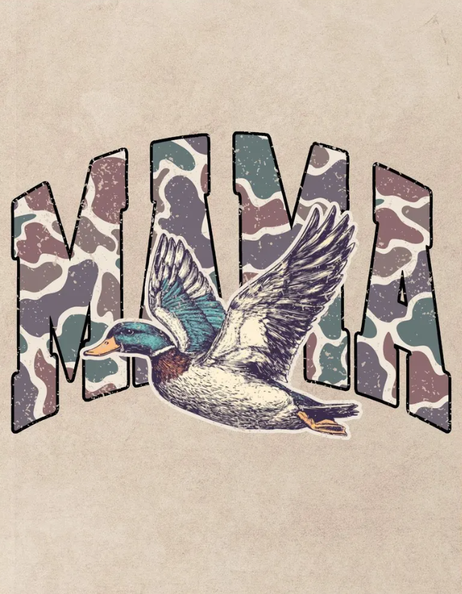 Retro Camo Duck Mama