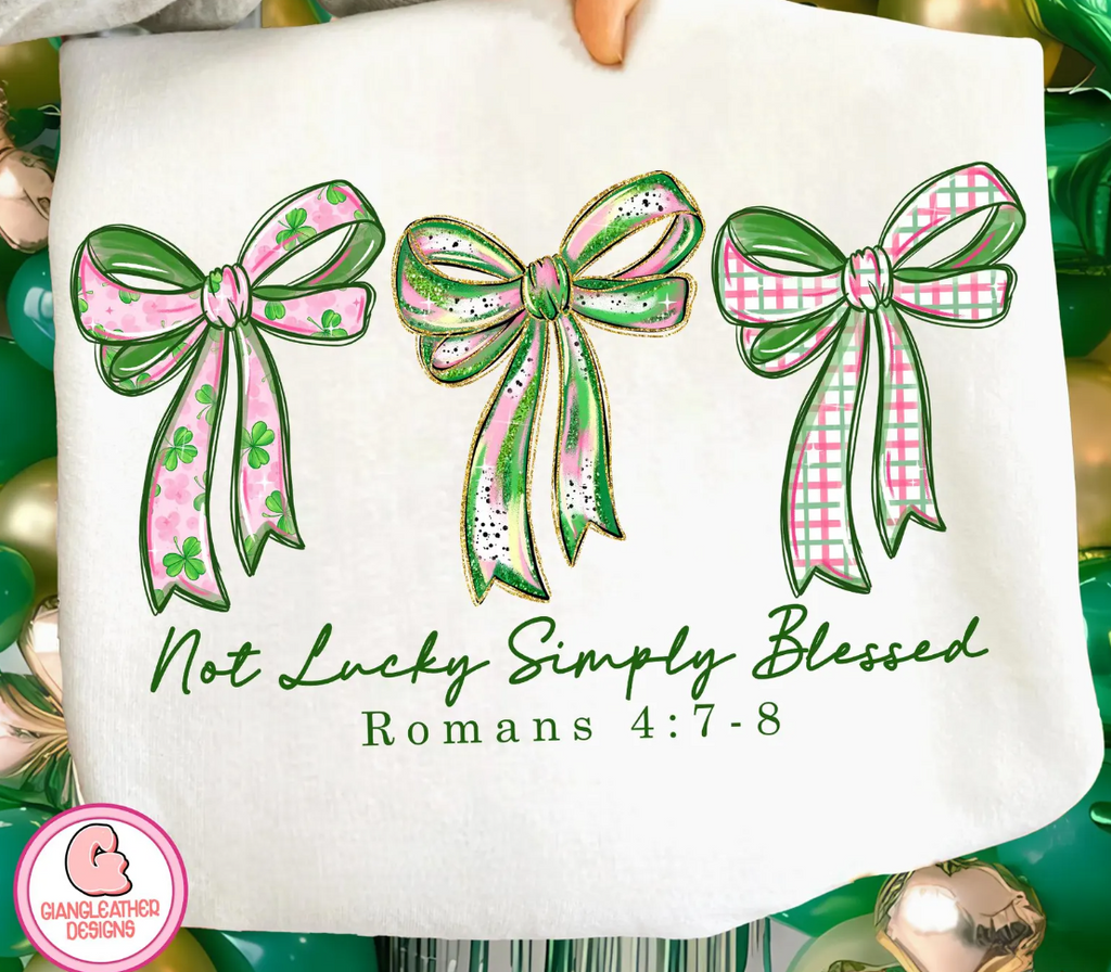 NOT LUCKY SIMPLY BLESSED BOW COLLAGE