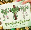 PATTERNED BOWS AND CROSS