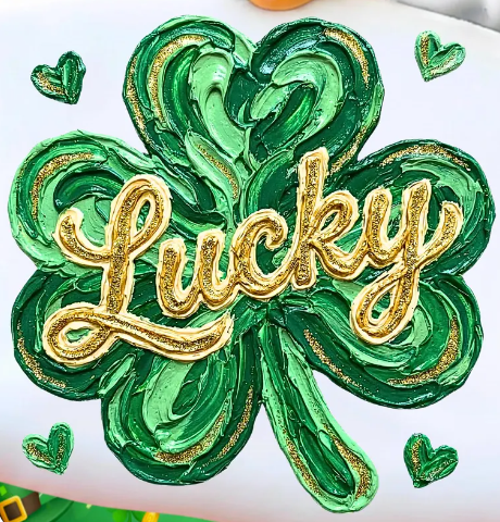 BRUSHSTROKE ST PATRICKS DAY SHAMROCK