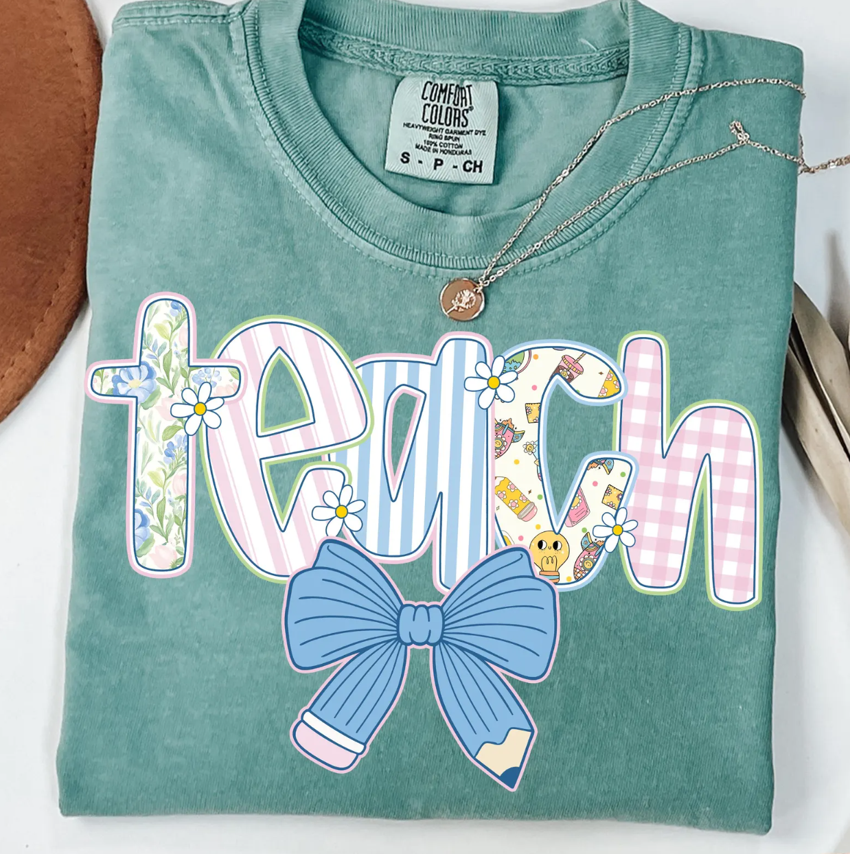 FLORAL PRINT TEACH W/ BOW