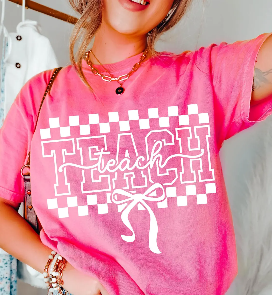 CHECKERED TEACH PRINT