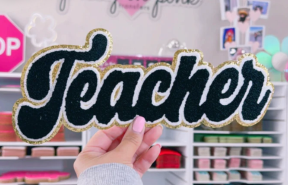 BLACK & GOLD TEACHER PATCH