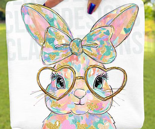 GLITTER WATERCOLOR BUNNY