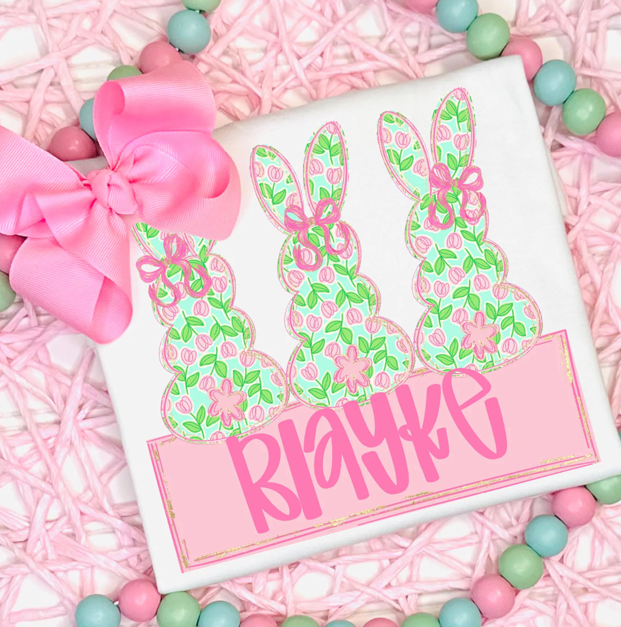 CUSTOM NAME BUNNY TRIO