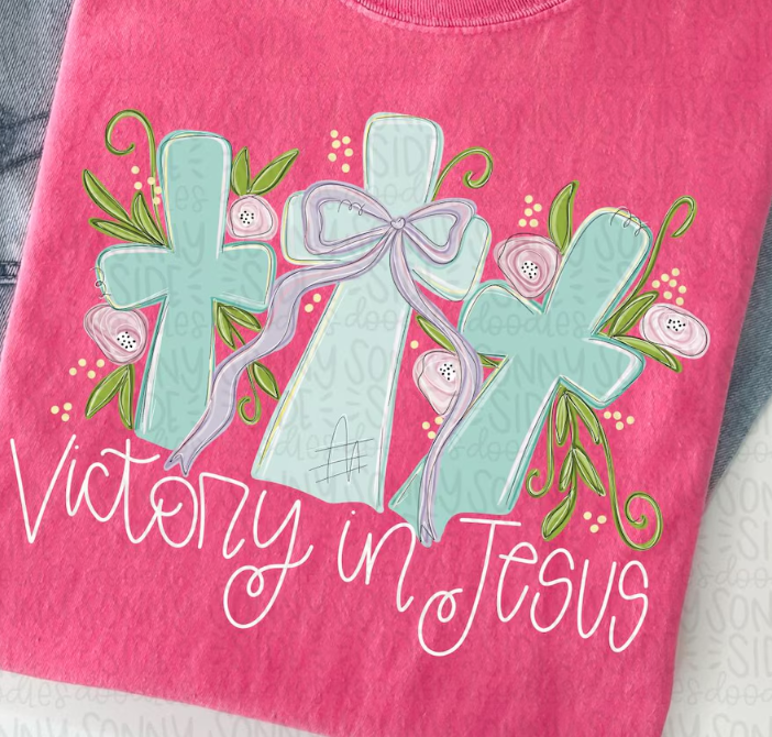 VICTORY IN JESUS TRIPLE CROSS COLLAGE
