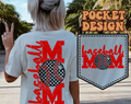BASEBALL MOM CHECKERED DESIGN