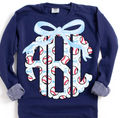 CUSTOM BASEBALL PATTERN MONOGRAM