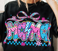 BRIGHT PATTERNED MAMA W/BOW