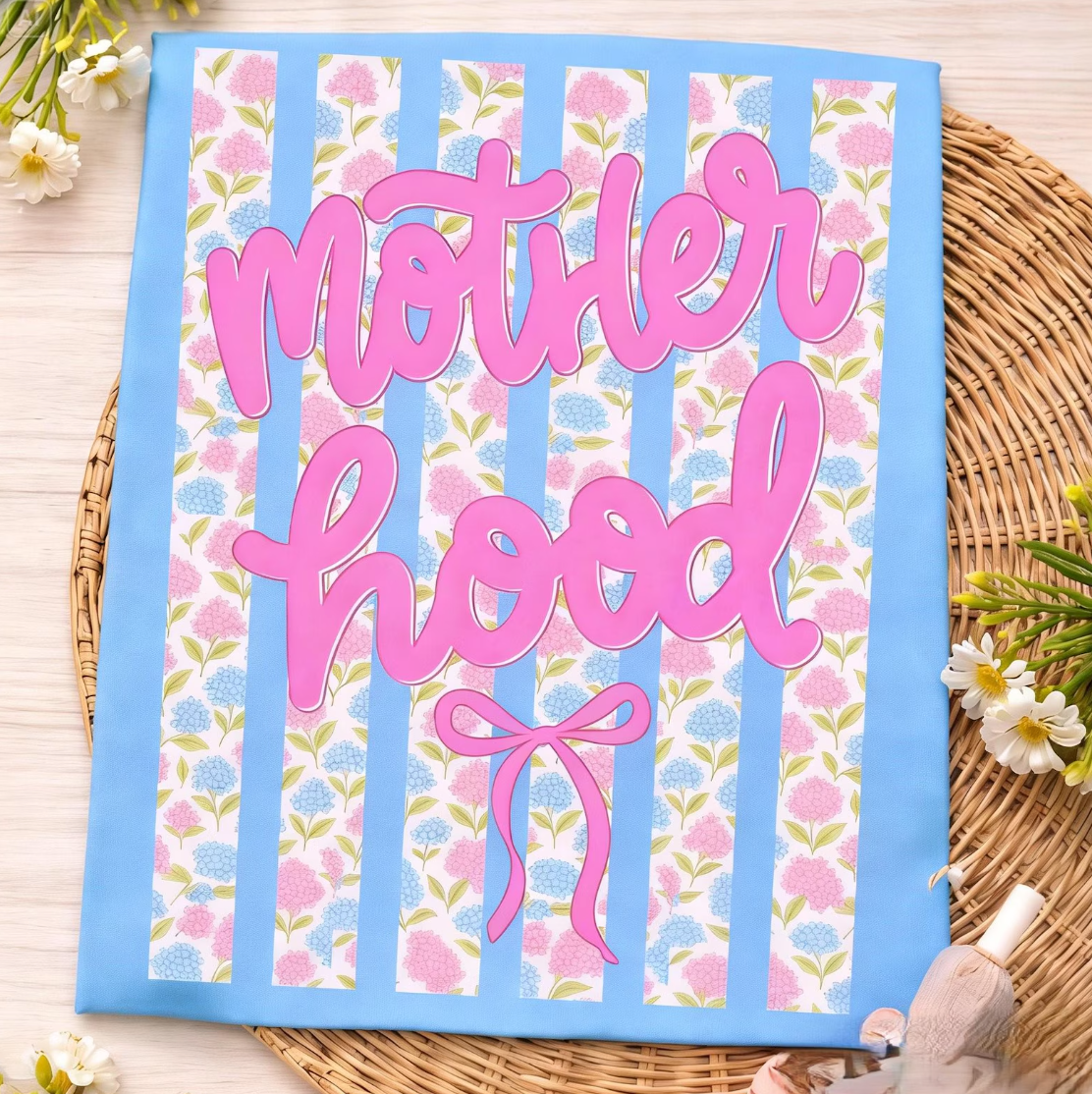 MOTHERHOOD FLOWER STRIPPED FRAME