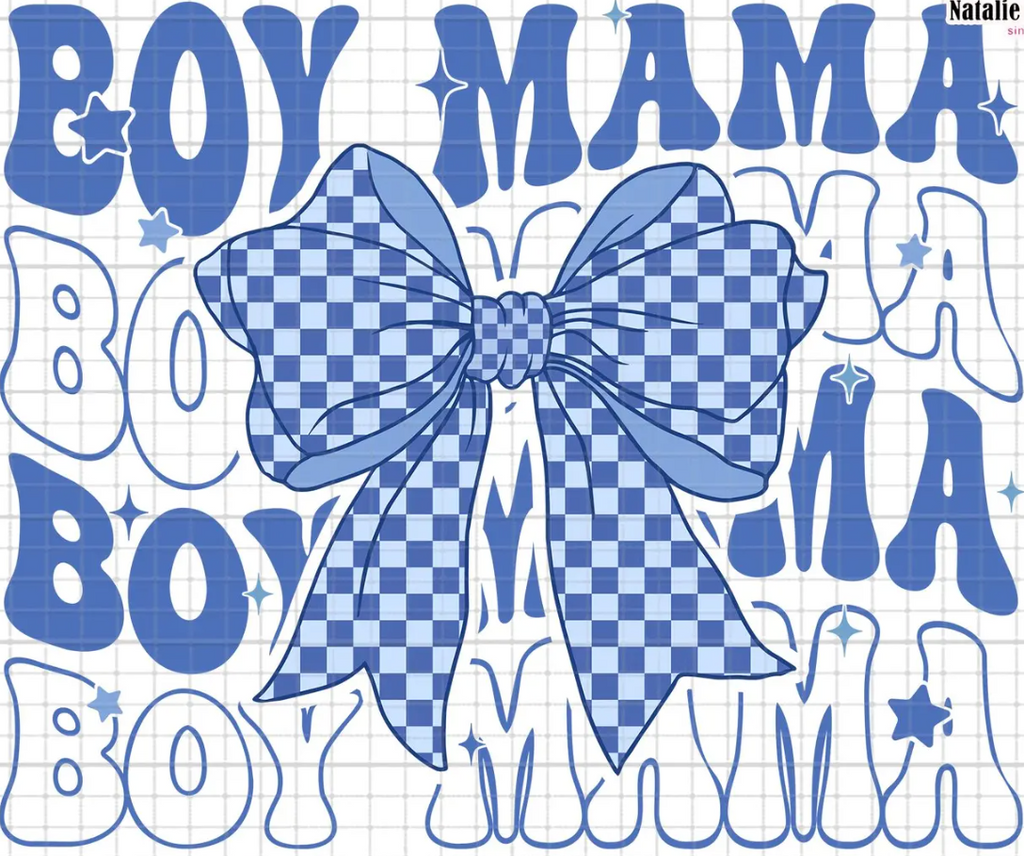 BOY MAMA W/CHECKERED BOW