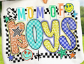 NEON CHECKERED MOM OF BOYS FRAME