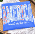 SCALLOPED FLORAL AMERICA LAND OF THE FREE